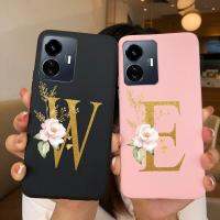 Case สำหรับ Vivo Y77 Y77E 5กรัม2022 Case กันกระแทกกันชนสวยดอกไม้ตัวอักษรซิลิโคนอ่อนนุ่ม TPU โทรศัพท์ปกหลัง Case สำหรับ Vivo Y77