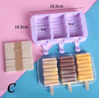 3D 50 Stick Baby Freeze Kitchen Tools for Candy Bar Decoration with Cover Silicone Mould Jelly Form Maker Ice Cream Mold Ice Cube Tray