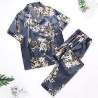 Spring Autumn Womens Pijamas Silk Satin Pajamas Set Long Sleeve and Trouser Pyjamas Suits Sleepwear Loungewear Female Mujer