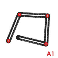 [JINXING] ไม้บรรทัดวัดมุมแบบพับได้4/6/9/12ไม้บรรทัดอลูมิเนียมอัลลอยหลายมุมเครื่องมือแม่พิมพ์เจาะรู