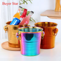 12PCS Stainless Steel Portable Ice Bucket With Scoops Thick Ice Holder Container for Bar Party Champagne Wine Kitchen K Tools