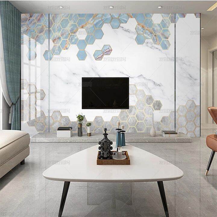 cw-luxury-hexagonal-geometry-marble-jazz-white-wallpaper-tv-background-wall-living-room-mural-dining-bedroom