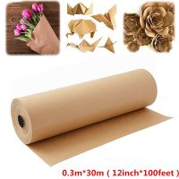 0.3mx30m Natural Brown Kraft Paper Roll For Wedding Birthday Party Handmade Gift Wrapping Parcel Packing Art Craft Poster Decor