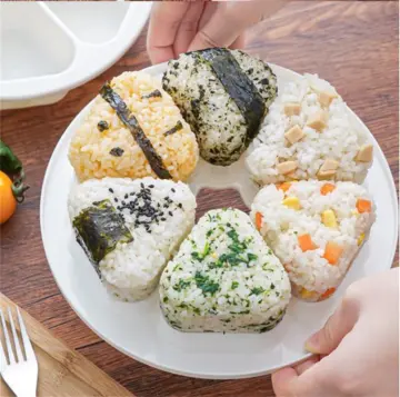 4 Pieces Sushi Maker Mold Plastic Rice Ball 5 Rolls Maker Mold Triangle  Shape Sushi Press Mold Long Handle Sushi Mold White