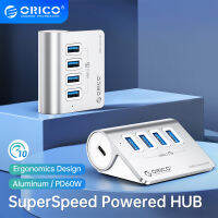 ORICO 10Gbps USB 3.2ฮับอลูมิเนียม SuperSpeed สายชาร์จพลังงาน Type C Splitter พร้อมอุปกรณ์เสริมสำหรับ PC อะแดปเตอร์สำหรับ MacBook เพาเวอร์