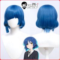 Yamada Ryo Cosplay Wig Costumes Anime Bocchi The Rock Cosplay HSIU 30CM Blue Short Hair JK Uniform Vest Shirt Skirt