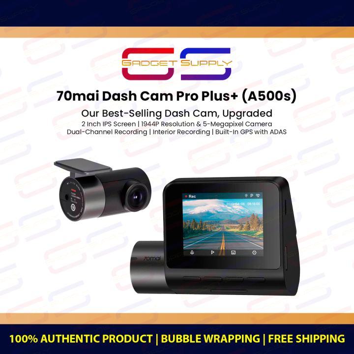 70Mai Dash Cam Pro Plus+ A500s [Builtin GPS 1944P Dual Record