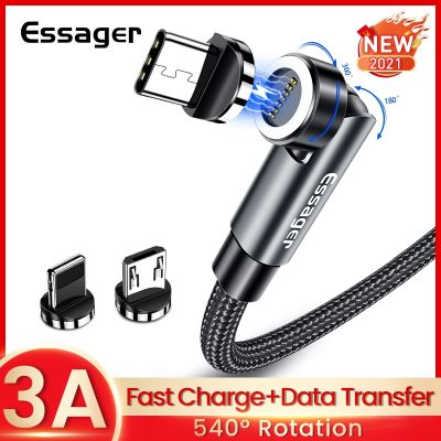 （A LOVABLE） Essager 540 Rotate Magnetic3AChargingUSB Type CFor IPhoneMagnet ChargerData Wire Cord