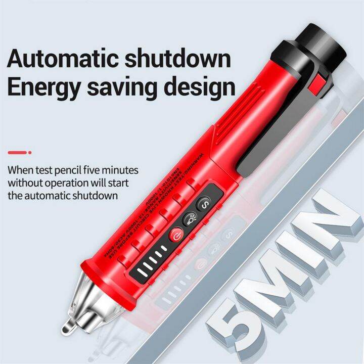 farfi-เครื่องทดสอบแรงดันไฟฟ้าไฟฟ้า12-1000v-ปรับความไวปากกาทดสอบได้1ชุด-ปรับเสียงได้มีไฟสัญญาณเตือน