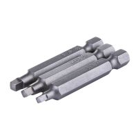 3Pcs 50Mm 1/4 Inch Hex Square Bit Square Kepala Obeng Bit S2 Baja Paduan Magnetic Obeng Bit Set tangan Alat