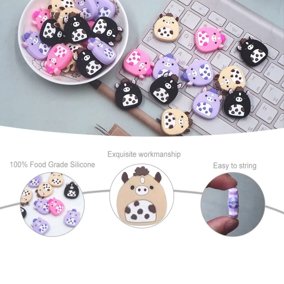 Chenkai 10PCS Horse Focal Beads Silicone Charms For Pen Making Character  Beads For Beadable Pen DIY Baby Pacifier Dummy Chains