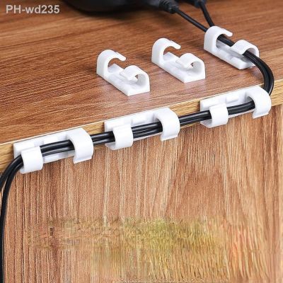 16/20 Pcs Cable Clips Organizer Drop Wire Holder Cord Management Self-Adhesive Cable Manager Fixed Clamp Wire Winder