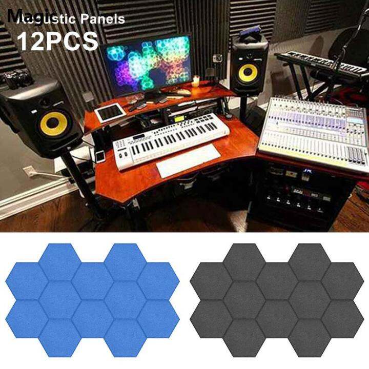12 Pack Hexagon Acoustic Panels Safe Acoustic Absorber Interior