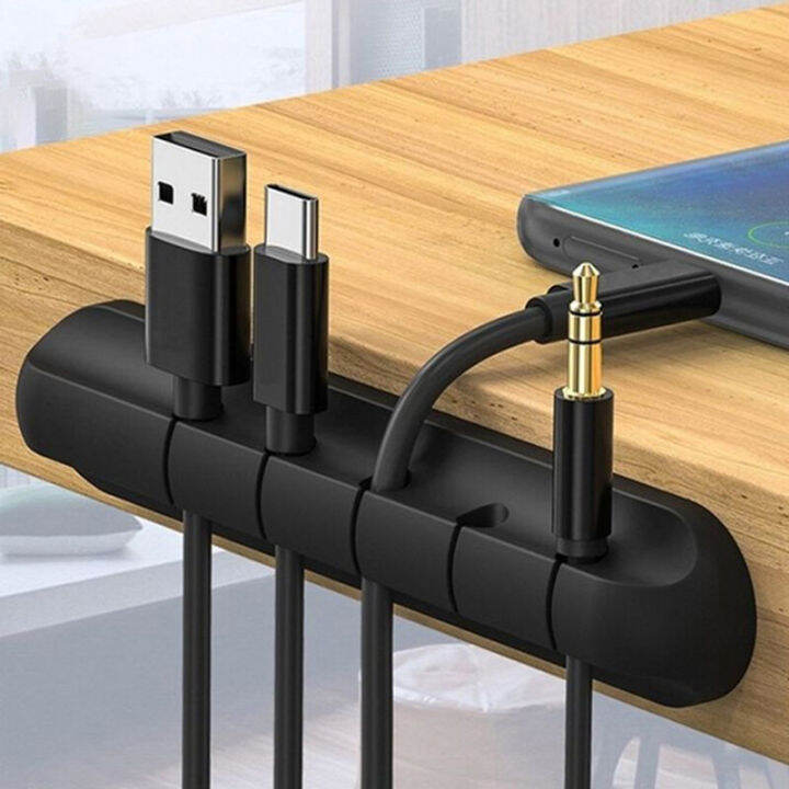 Cable Organizer ซิลิโคนจัดระเบียบสาย USB Winder คลิปการจัดการสายเคเบิล ...