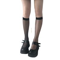 【LZ】✷◕  Lolita fishnet meias longas lolita jk joelho alto meias coxa fêmea malha preta meia jk streetwear calcetine medias elástico