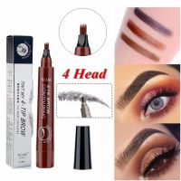 Microblading Eyebrow Pen Waterproof 4 Fork Tip Eyebrow Pencil Tattoo Pen Long lasting Fine Sketch Liquid Eye Brow Pencil TSLM1