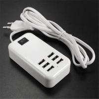 ที่ชาร์จ AC 30W บนผนังตั้งโต๊ะ6ฮับ USB พอร์ตอะแดปเตอร์ปลั๊กยุโรปปลั๊กสำหรับปลั๊กซอกเก็ตส่วนขยายชาร์จพร้อมสวิตช์