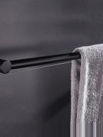 Bathroom Black Towel Rack e Rail Shelf Bathroom AccessoriesWall-mounted Black Toilet Space Aluminum Towel Bar Storag