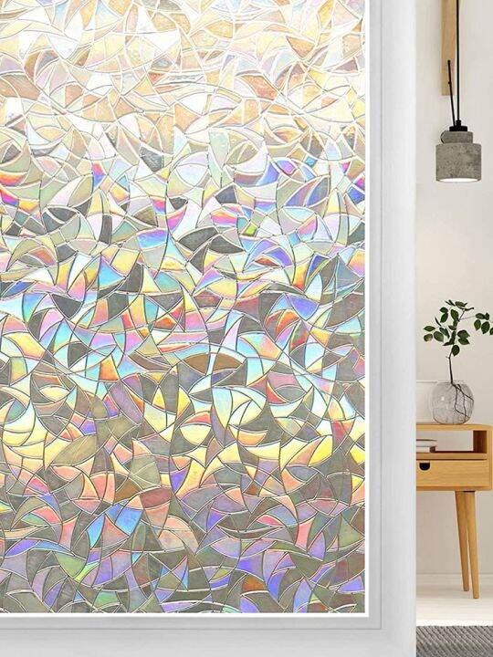 Window Film Rainbow Static Cling Opaque Prism Self Adhesive Privacy