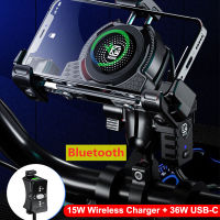 ที่วางศัพท์รถจักรยานยนต์ Wireless Charger Moto Motorbike Mirror Mobile Stand Support USB Fast Charging Cellphone Handlebar Mount