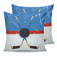 Sport Hockey Blue Stadium Retro Pillowcase Two Piece Set Home Sofa Decor Cushion Cover Pillowcase Bed Pillow Cover