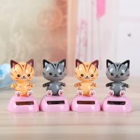 Solar swaying kitten car pendant Creative cartoon bobblehead doll car supplies