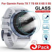 ฟิล์มกระจกเทมเปอร์3แพ็คสำหรับ Garmin Fenix 7X 7 7S สมาร์ทวอท์ชหน้าจอฟิล์มกันรอยสำหรับ Fenix 6 6X Pro 6S 5 5S 5 Plus กระจก