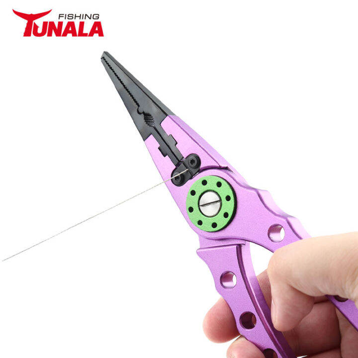 tunala-aluminium-fishing-pliers-folding-fish-grip-set-with-lanyard-and-sheath-hook-remover-tackle-tool-line-lure-cutter-tongs