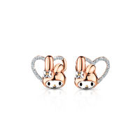 Jubilee Diamond - TWO-WAY PAVE SPARKS STUD EARRINGS: MY MELODY [Sanrio ลิขสิทธิ์แท้] ต่างหูเพชรแท้ E Color ทองแท้ 18K ยูบิลลี่ไดมอนด์ มายเมโลดี้ สามารถสวมใส่ได้สองแบบ