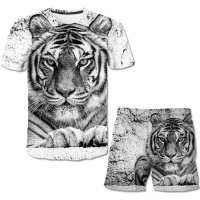 HOT★ฤดูร้อนเด็กหญิงเด็กชาย Tiger เสื้อผ้าชุด2Pcs Casual T เสื้อ + กางเกงชุดสำหรับ1-14ปีเด็กการ์ตูนชุดเครื่องแต่งกาย