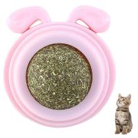 Catnip Toys Edible Rotatable Cat Licking Toy For Cats Wall Self Adhesive Replaceable Cat Chew Toys For Teeth Cleaning Stimulates Toys