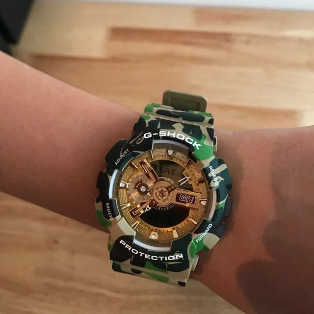 A Bathing Ape 25th Anniversary x Casio G-Shock Camouflage and Gold ...