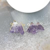 5pcs,Mountain Shape Raw Amethysts Druzy Slab Pendants Bulk,Purple Quartz Geode Drusy Slice Necklace Charms Jewelry Wholesales