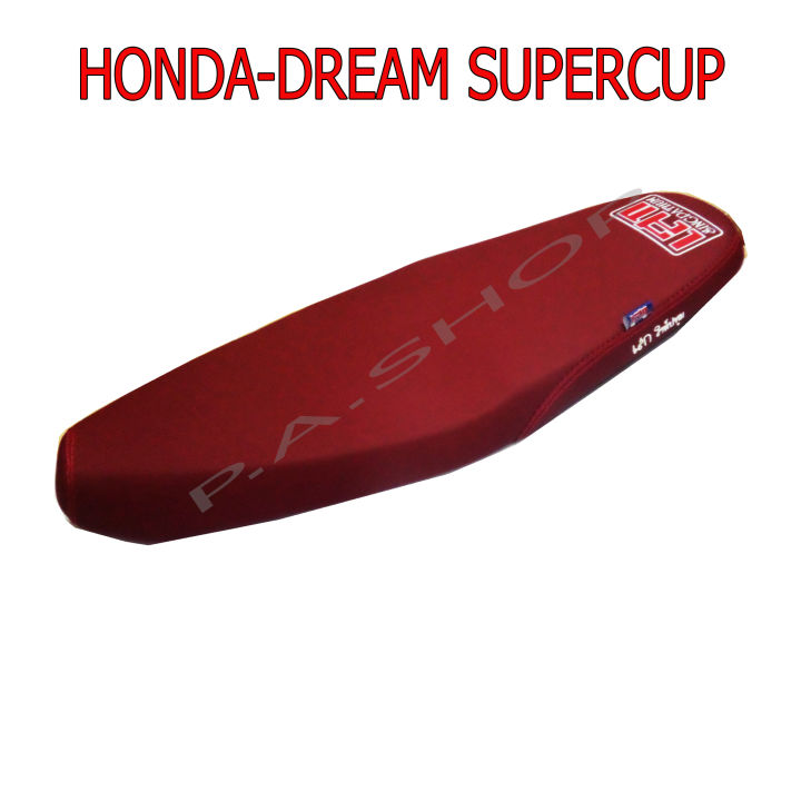 NEW3 เบาะแต่ง เบาะปาด เบาะรถมอเตอร์ไซด์สำหรับ HONDA-DREAM SUPERCUP หนังด้าน ด้ายแดง สีแดง งานเสก