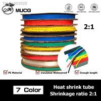 ﹊ 5M/10M/Set Heat-shrink Tubing Heat shrink tube Wire Protector Cable Connector Insulation Sleeving Black Red Termoretractil PE