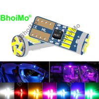 BhoiMo 15smd T10 Led Bulb park light 4014 Instrument dome license plate W5W 194 168 Side Wedge Replacement car interior light reading clearance indicator Panel position Marker Rear tail trunk map door signal Vanity Mirror Car auto Motorcycl