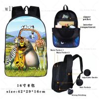 Madagascar Backpack Teenage School Bags Student Bags 16 inch Water proof Can Custom Picture Laptop Bag Travel Bag