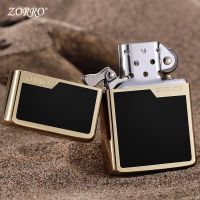 ✵ Zorro Business Windproof Kerosene Lighter Pure Copper Creative Grinding Wheel Lighter Mens Gift Smoking Accessories