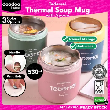 530ml Food Thermal Jar Insulated Soup Cup Thermos Containers Stainless  Steel