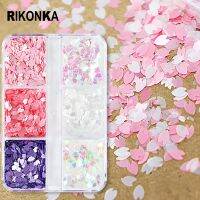 【CW】 Blossoms Pink Petals Paillettes Set Manicure Nails Accessories