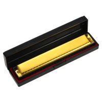 Harmonica Professional Harp Armonica Key Of C 24หลุม Polyphony Diatonic ปาก Organ &amp; Case สำหรับ Blues พื้นบ้าน Jazz Pop Music ของขวัญ