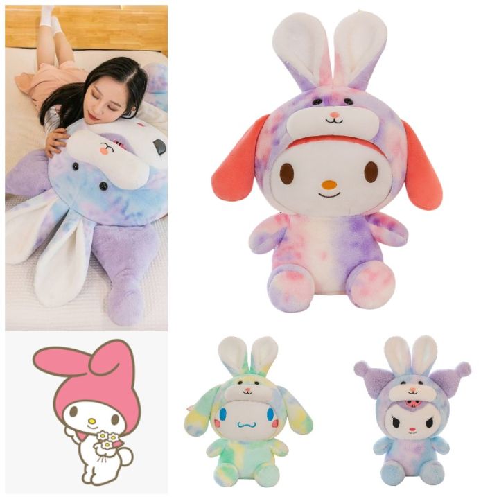 kuromi-plush-melody-sanrio-doll-bunny-dress-up-gradient-stuffed-toy-kids-gift