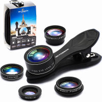 SHUTTERMOON UPGRADED Phone Camera Lens Kit for iPhone 12/11/Xs/R/X/8/7 Smartphones/Pixel/Samsung/Android Phones Camera. 2xTele Lens Zoom Lens+Fisheye Lens+Super Wide Angle Lens&amp;Macro Lens+CPL (5 in 1) PRO 5 IN 1