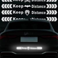 【CC】 Carro adesivos reflexivos manter distância tronco acessórios modded ícone decalque noite aviso laser reflexivo vinil traseiro pat