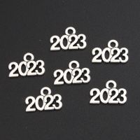 100pcs Double Color 14x9mm Number 2023 Year Charms Letters Pendant For DIY Handmade Metal Alloy Jewelry Making Accessorie DIY accessories and others