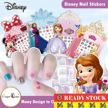 Cute Nail Stickers Cartoon Disney Princess Bella Nail Art Decals 3D Self  Adhesiv