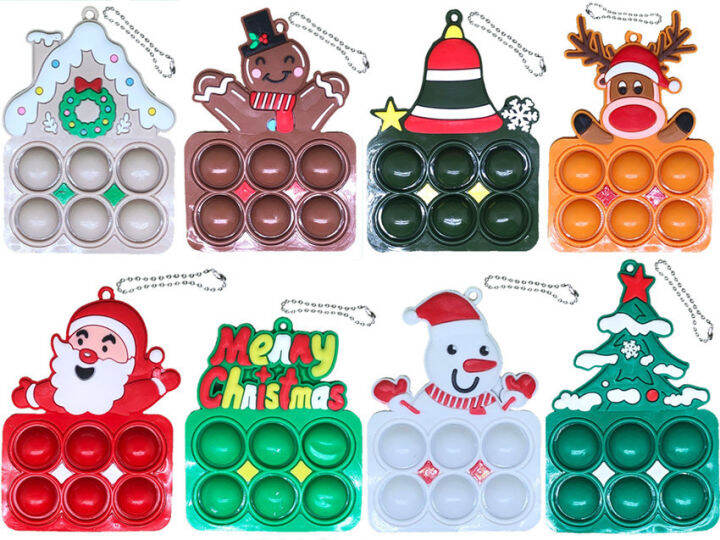 Pop it Christmas Tree Pendant Push Pop Santa Claus Snowman Deer Bubble