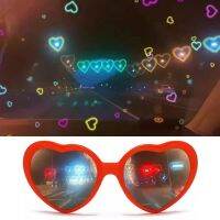 2021 Heart Shape Special Effect Glasses Flower Shape Party Eyewear Night Light Change Fashion Birthday Magic Sun Glasses