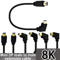 【DT】90 Degree Mini Displayport Cable 1ft  Down Angled Mini DP Male To Down Angled Mini DP Male Adapter Cable Support 8K Mini DP 1.4  hot