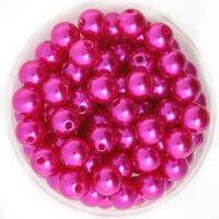 Approx 10mm Dia. 180pcs/lot Fuchsia Color Round Imitation Plastic Pearl Beads Wholesale &amp; Retail for You to DIY CN-BSG01-04FS Beads